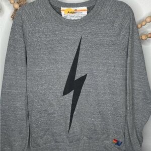 Aviator Nation Heather Grey Bolt Sweatshirt